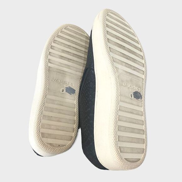 J Slides Black Snakeskin Sneakers Size 9 - Picture 5 of 6